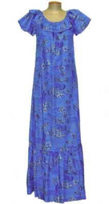 Scenic Gold Long Elastic Muu Muu-blue