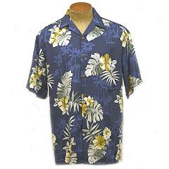 Shadow Tropics Aloha Shirt- Navy