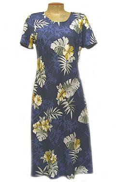 Shadow Tropics Short Bias Dress- Navy