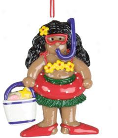 Snorkeling Hula Girl Ornament