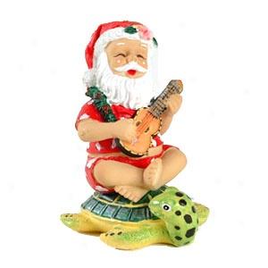 Strumming Santa On Honu Ornameht