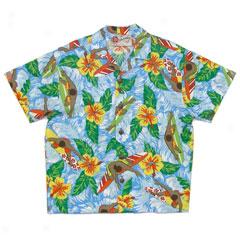 Surfer Dude Floral Boy's Aloha Shirt