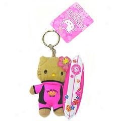 Surfer Hello Kitty Key Chain-_Pink