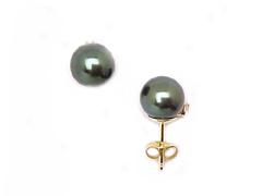 Tahitian Pearl Earrings With Diamonds