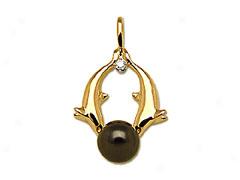 Tahitian Pearl Pendants-yellow Gold