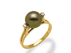 Tahitian Pearl Semi Mount Ring-yellow Gold