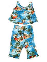 Tranquil Palms Little Girl's Capri Set