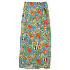 Figurative Fish Tank Long Sarong Skirt