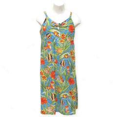 Tropical Fish Cistern Girl's Tie Front Dress