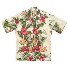 Tropical Jungle Panel Aloha Shirt