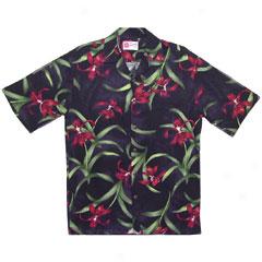 Tropical Orchid Romance Aloh aShirt-black