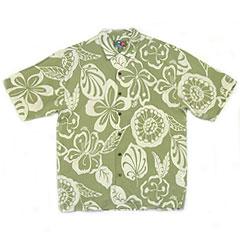 Tropical Pareo Better Silk Shirt- Green