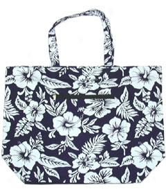 Tropical Pareo Tote Bag - Navy