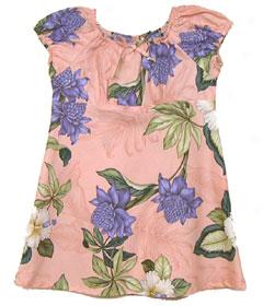 Tropical Spring Girl's Peasant Dress