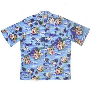 Ukulele Scenic Aloha Shirt