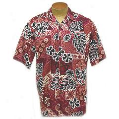 Ulu Tapa Aloha Shirt- Red