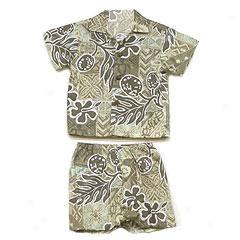 Ulu Tapa Boy's Cabana Set- Beige