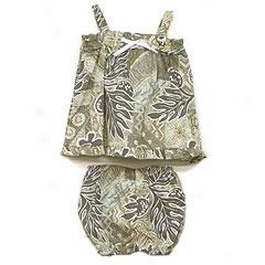 Ulu Tapa Girl's Cabana Set- Beige