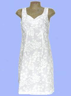 White Floral Empire Waist Tank Dress