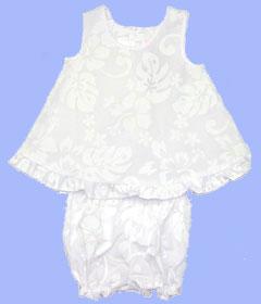 White Floral Girl's Baby Doll Set 6m-4t