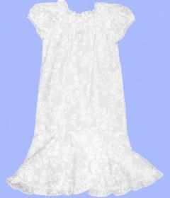 White Floral Girl's Short Sleeve Muu