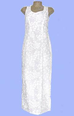 White Floral Long Sleeveless Dress