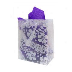 White Hibiscus Lei Transljcent Gift Bag