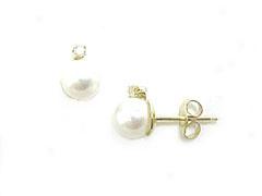 White Pearl Earrings