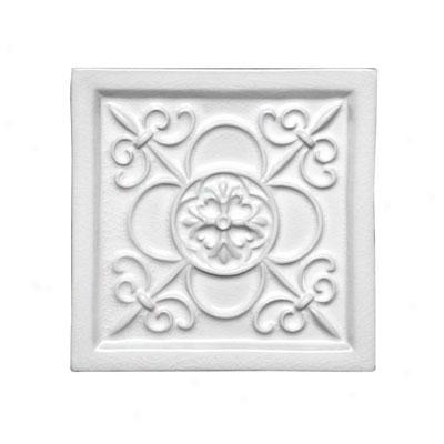 Adex Usa Artisan Vizcaya Deco 6 X 6 White Tile & Stone