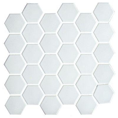 Adex Usa Coordinating Floor - Porcelain Hexagon Mosaic White Tile & Stone