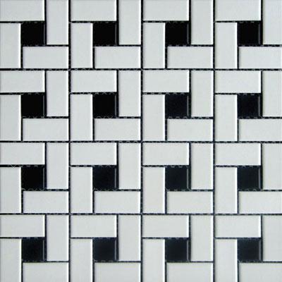 Adex Usa Coordinating Floor - Porcelain Pinwheel Mosaic Black & White Tile & Stone