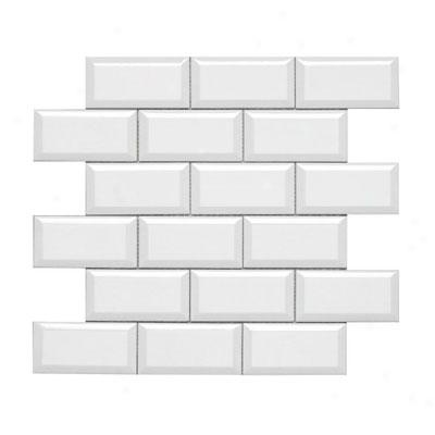 Adex Usa Hampton 2 X 4 Mosaic Beveled White Tile & Stone