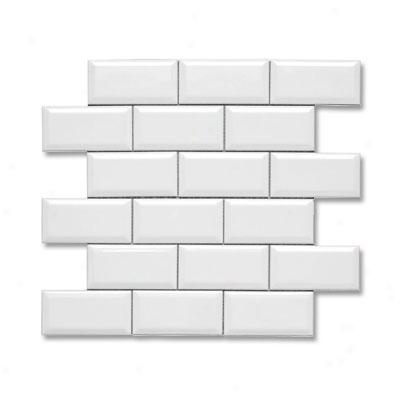 Adex Usa Neri 2 X 4 Mosaics Beveled White Tile & Stone