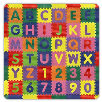 Alessco, Inc. A-z & 0-9 Soft And Safe Tile Set A-z Play Area Tile Set Rubber Flooring