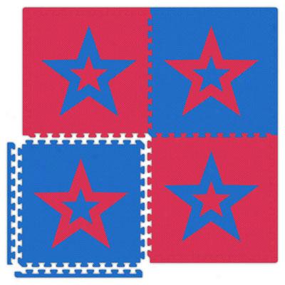 Alessco, Inc. Economy Reversible Soft Floors Red W Royal Blue Star / Royal Blue W Red Star Rubber Flooring