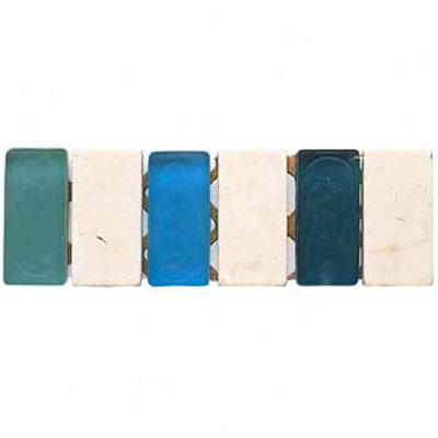 Alfagres Tumbled Marble Gema Series - Glass Inserts Boticcino V Royal Apple - Green Glass Tile & Stone