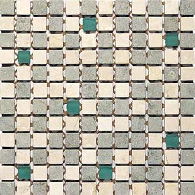 Alafgres Tumbled Marble Gema Series - Glass Inserts Boticcino V Royal - Apple Green Glass Tile & Stone