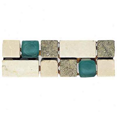 Alfagres Tumbled Marble Gema Series - Glass Inserts Boticcino V Imperial Apple - Green Glass Tile & Stone