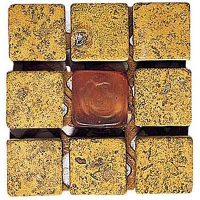 Alfagres Tumbled Marble Gema Series - Glass Inserts Dorado - Orange Glass Tike & Stone