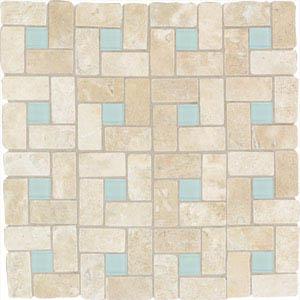 American Olean Artistic Elements Stoneworks Pinwheel 1 X 2 (12x12) Azteca/mist Dots Gw01/tu0512pwms1p