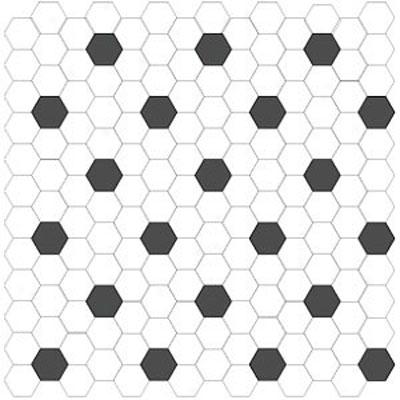 American Olean Satinglo Hexagon Mosaic Blavk/white 8401 Tile & Stone