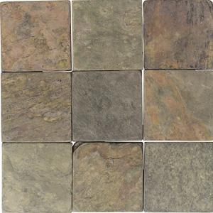 American Olean Tumbledd Slate 12 X 12 India Multicolor Tile & Stone