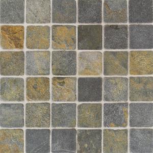 American Olean Tumbled Slate Inlaid 2 X 2 China Multicolor Tile & Stone