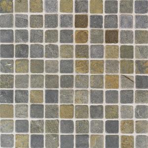 American Olean Tumbled Slate Mosaic 1 X 1 China Multicolor Tile & Grave~