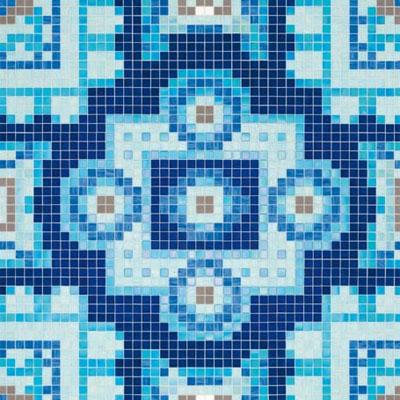 Bisazza Mosaico Decori 20 - Silk Blue Tile & Sfone