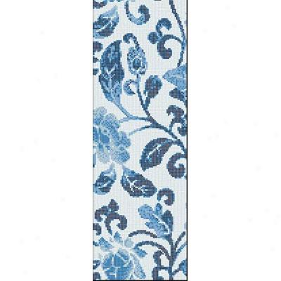 Bisazza Mosaico Decori Opus Romano - Summer Flowers Blue B Tile & Face with ~