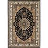 Central Oriental Rosette 6 Round Rosette BlackA rea Rugs