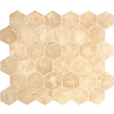 Crossville Bella Via Hexagon Ivory Travertine Tile & Stone