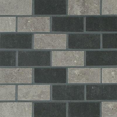 Crossville Empire Mosaic Brick Black Swan Up / Generals Grey Po Tile & Rock