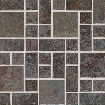 Daltile Continental Slate Mosaic Block Rndm. 12 X 24 Tuscan Blue Tils & Stone